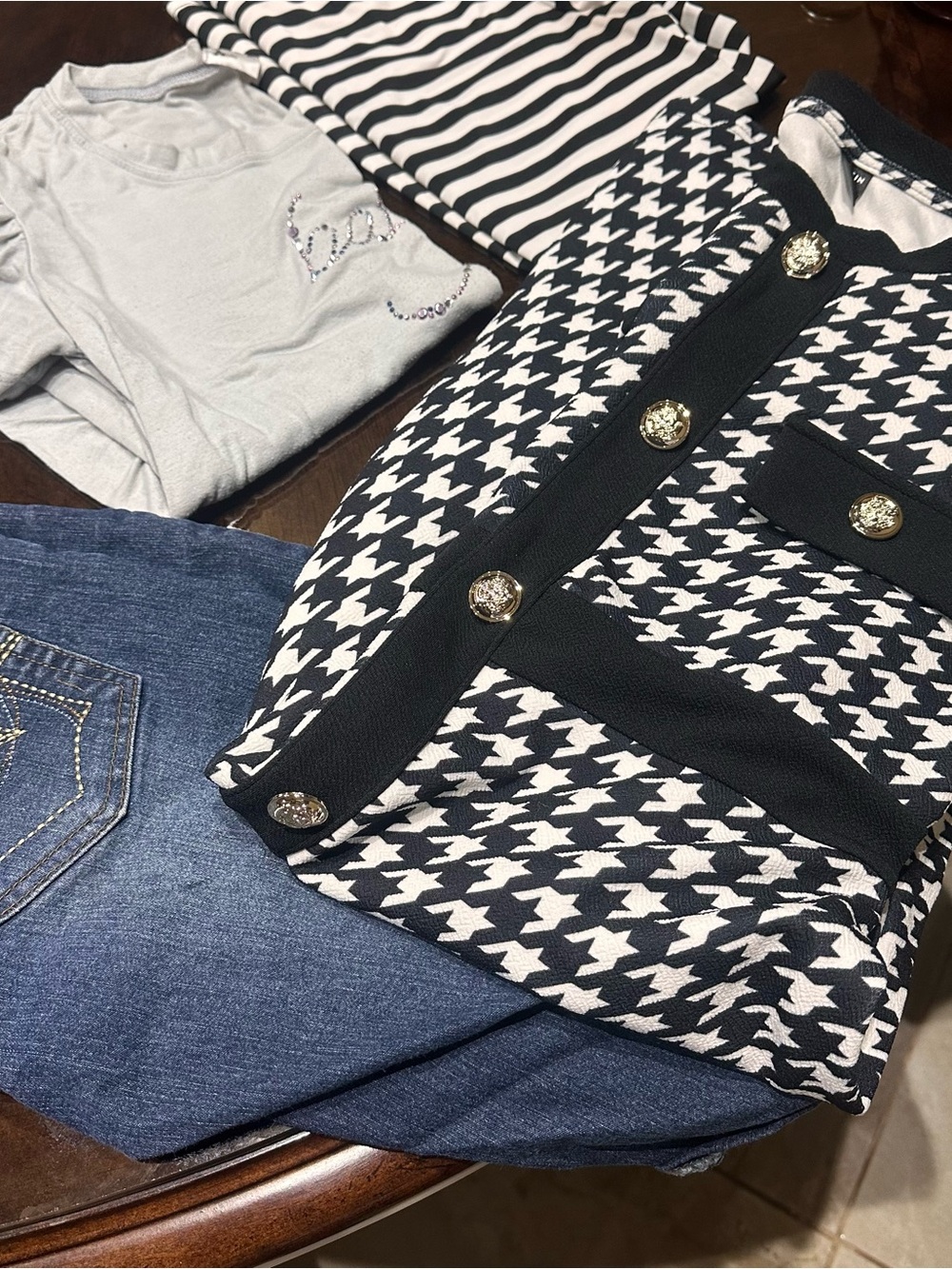 Women’s Size S Clothing Bundle Houndstooth Dress Jeans & Tops